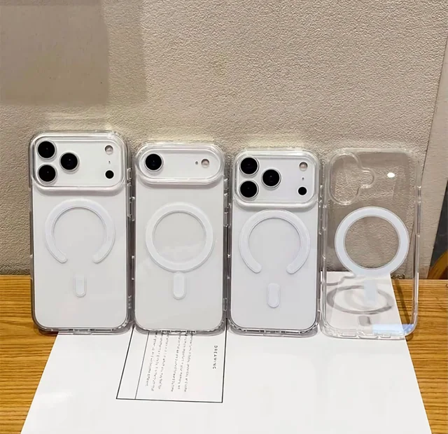 Funda transparente con aro magnético · luce el diseño de tu celular
